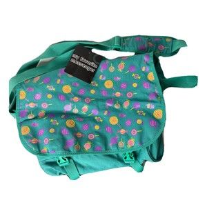 Candy Lollipop Shoulder Kids School Bag Large Laptop Messenger Crossbody Teal